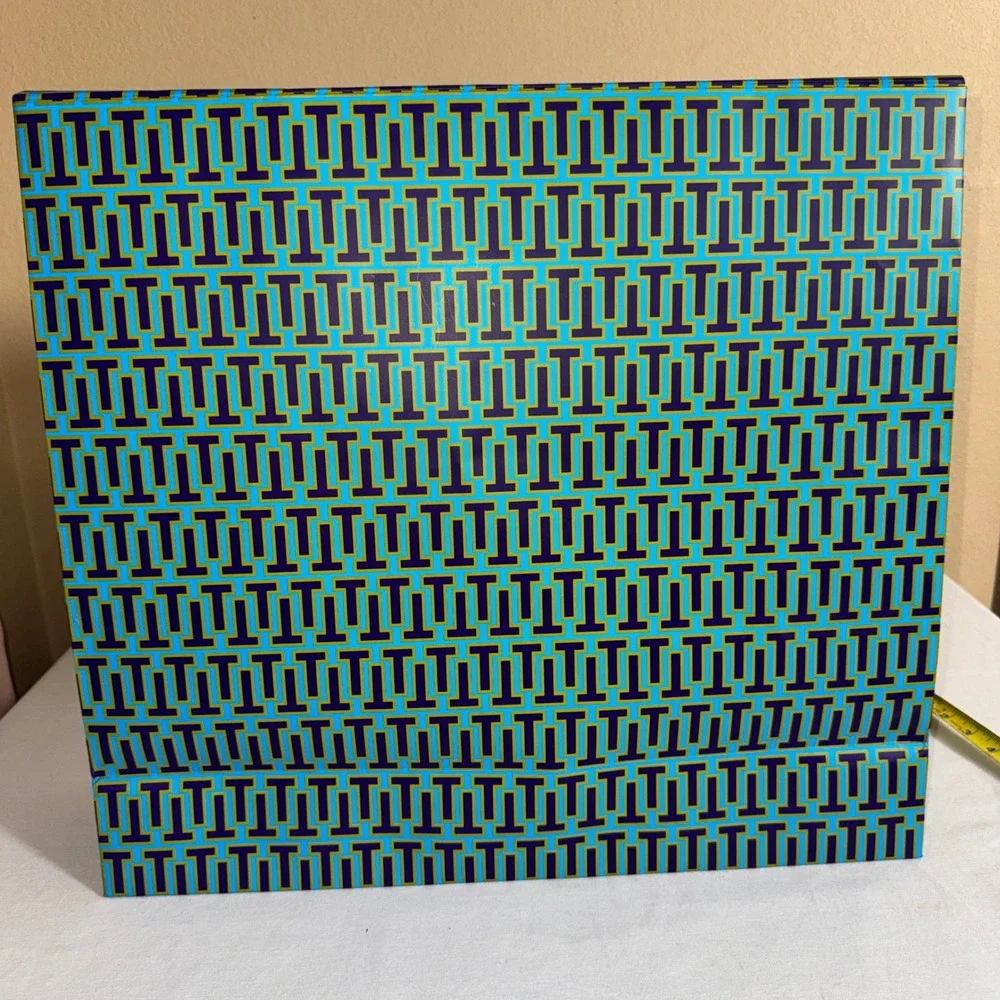 Tory Burch Large Paper Shopping Gift Bag Blue Purple Monogram T Logo 20x18x6